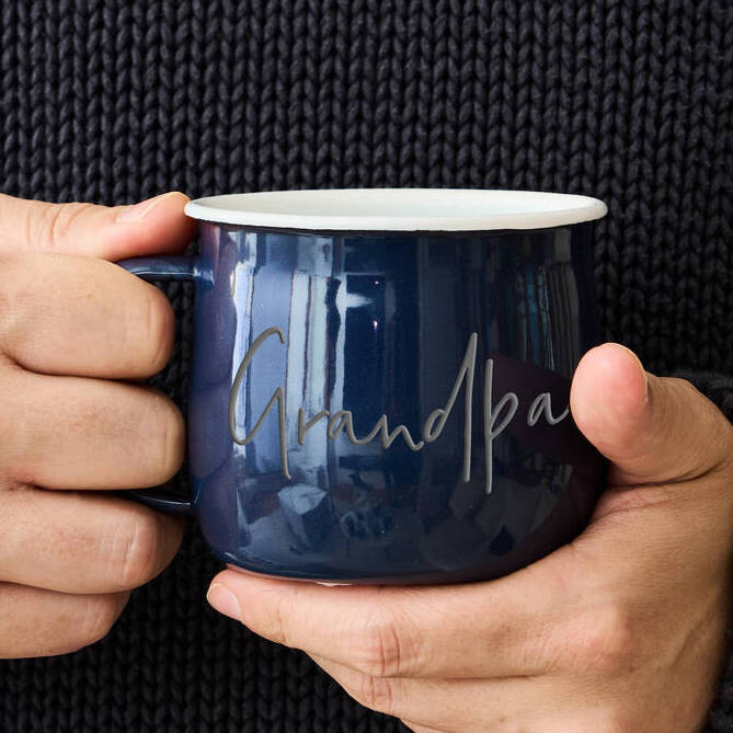 Personalised Enamel Mug For Grandpa / Grandad