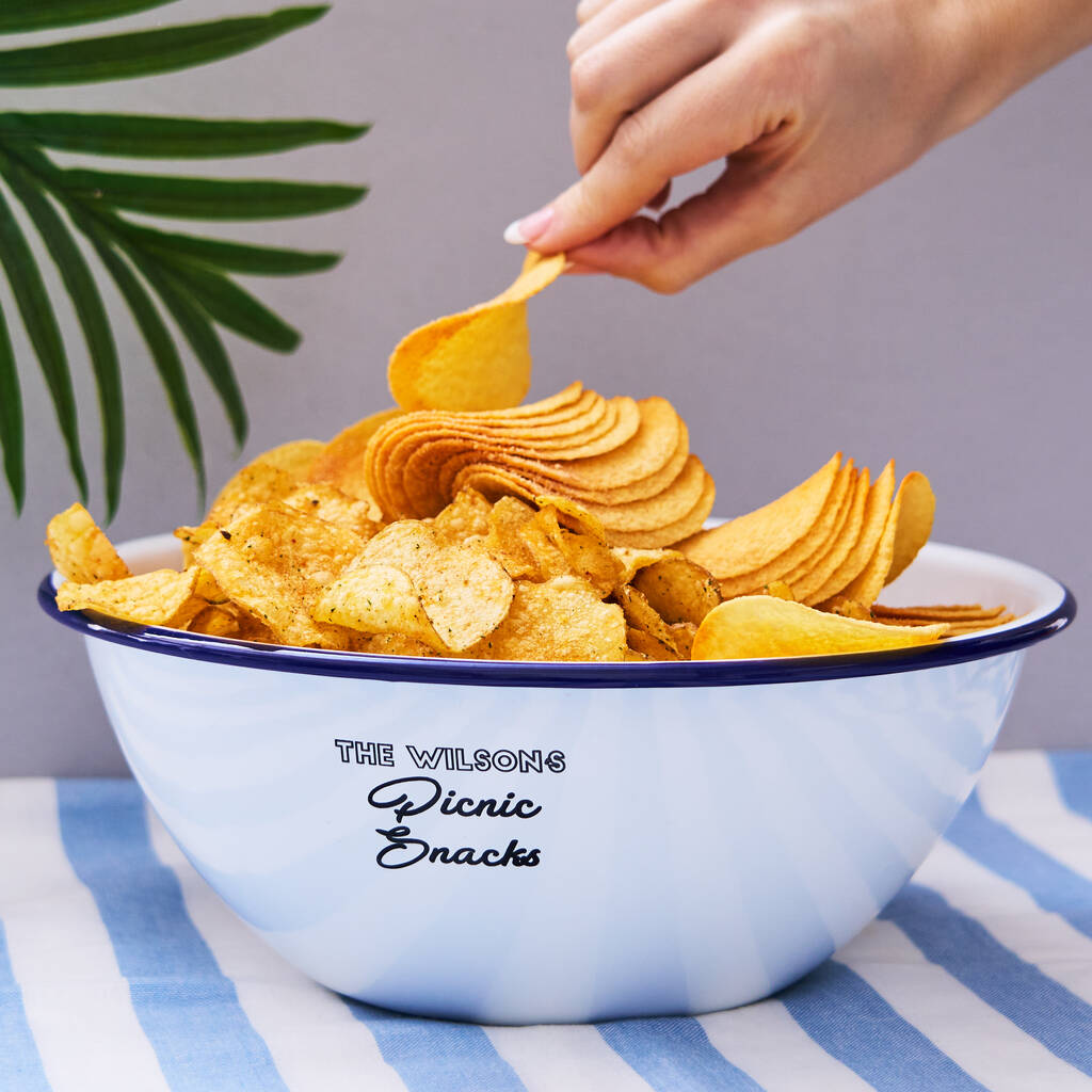 Personalised Enamel Picnic Sharing Bowl