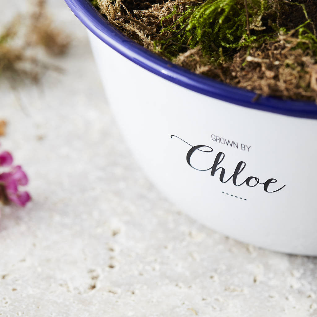 Personalised Enamel Planter