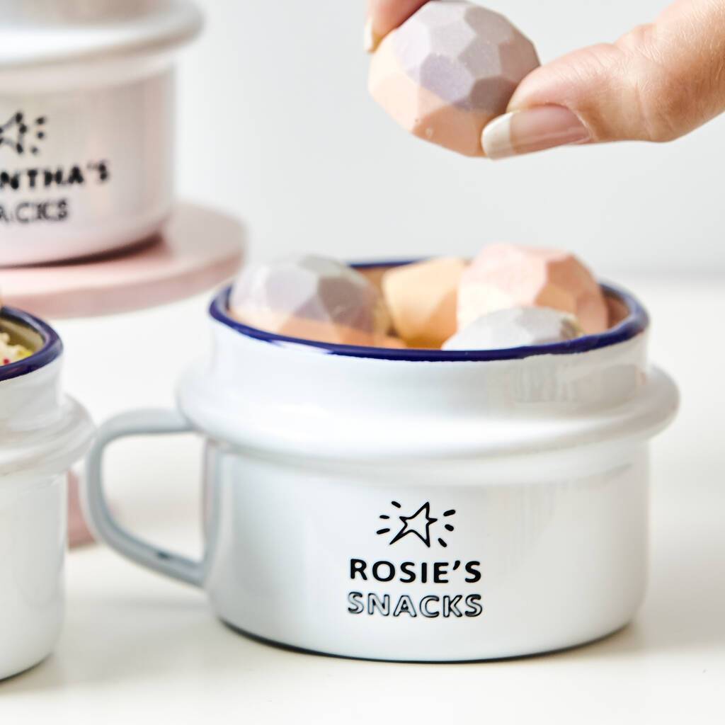 Personalised Enamel Snack Pot