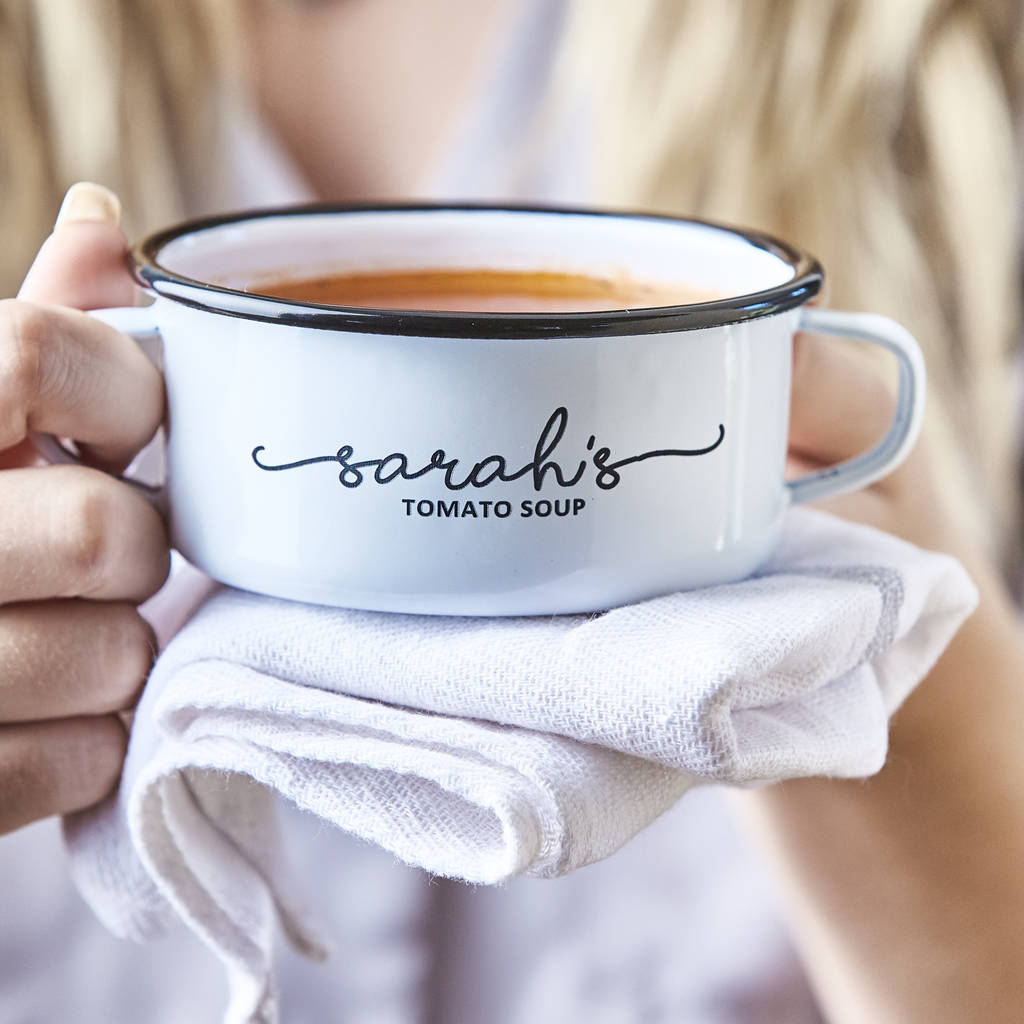 Personalised Enamel Soup Bowl