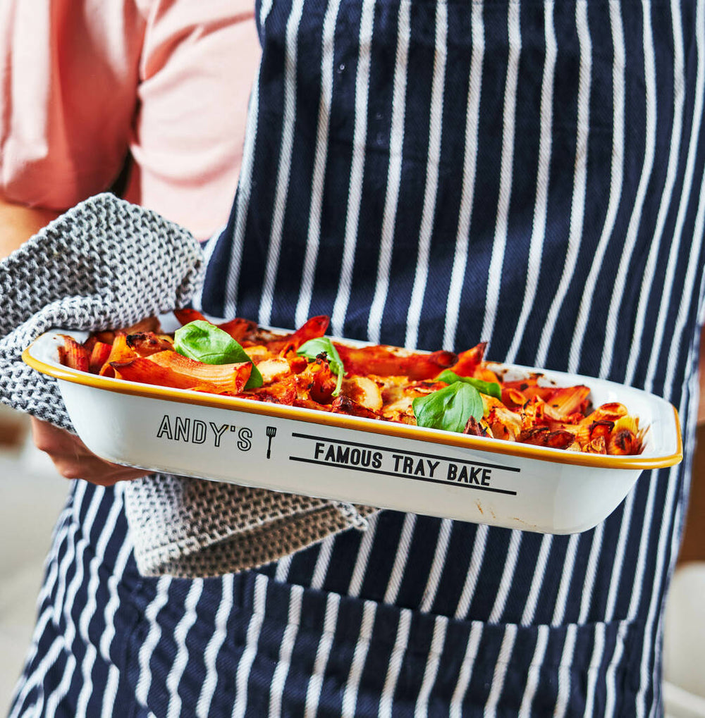 Personalised Enamel Tray Bake Tin