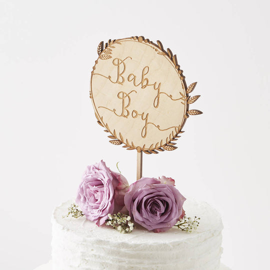 Personalised Engraved Wreath Birthday Cake Topper