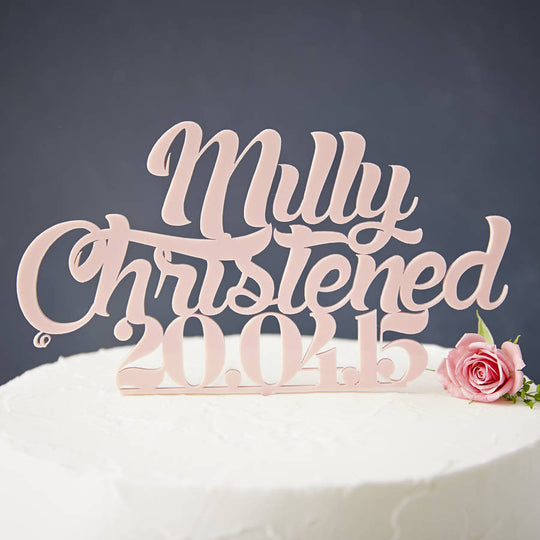 Personalised Girls Christening Cake Topper