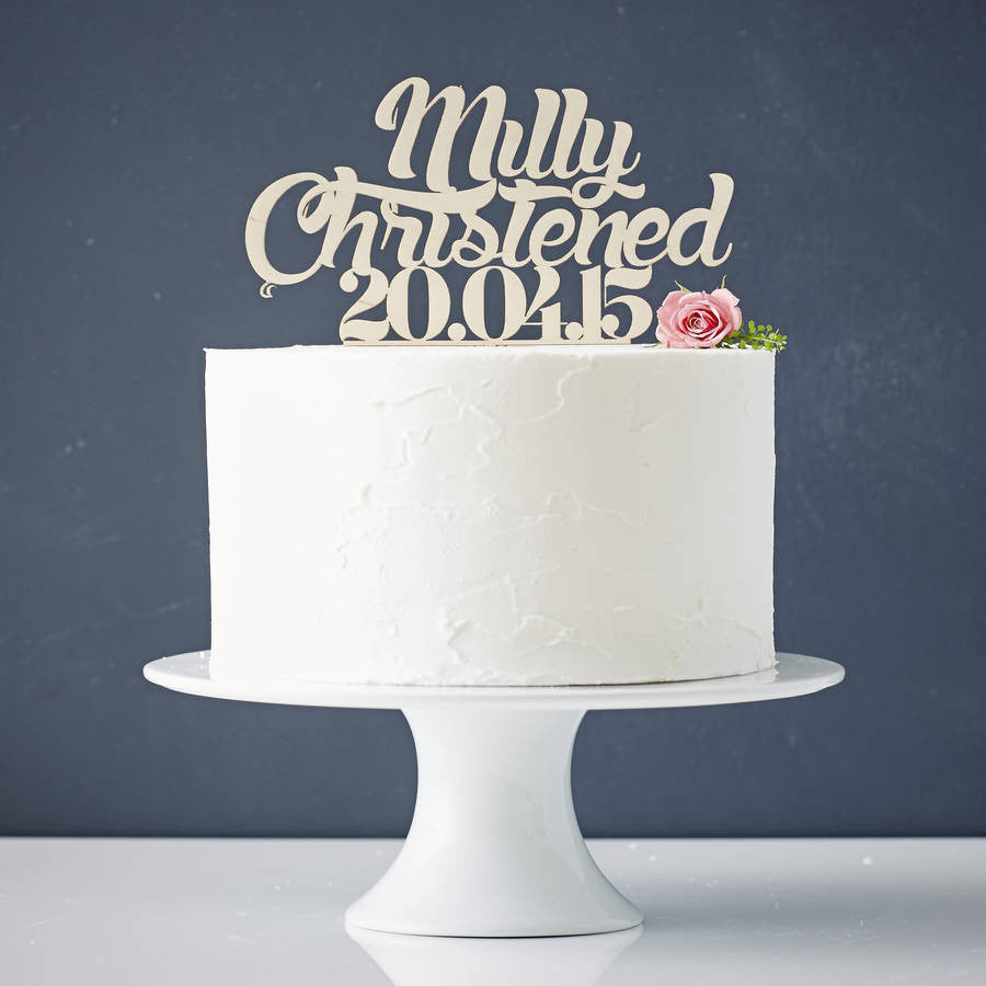 Personalised Girls Christening Cake Topper