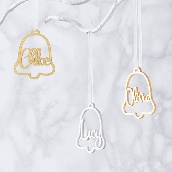Personalised Jingle Bell Metallic Christmas Decoration