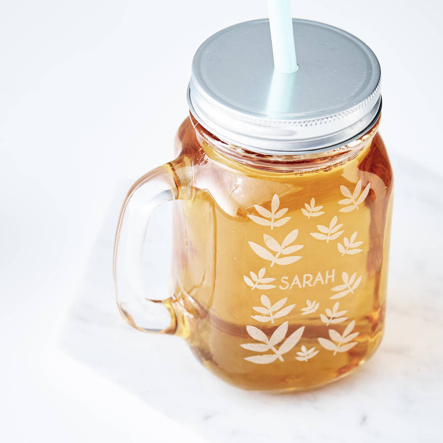 Personalised Laurel Mason jar