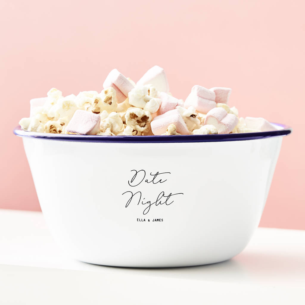 Personalised Date Night Popcorn Bowl