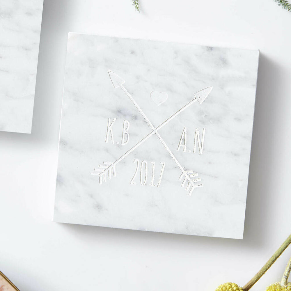 Personalised Wedding Marble Coaster