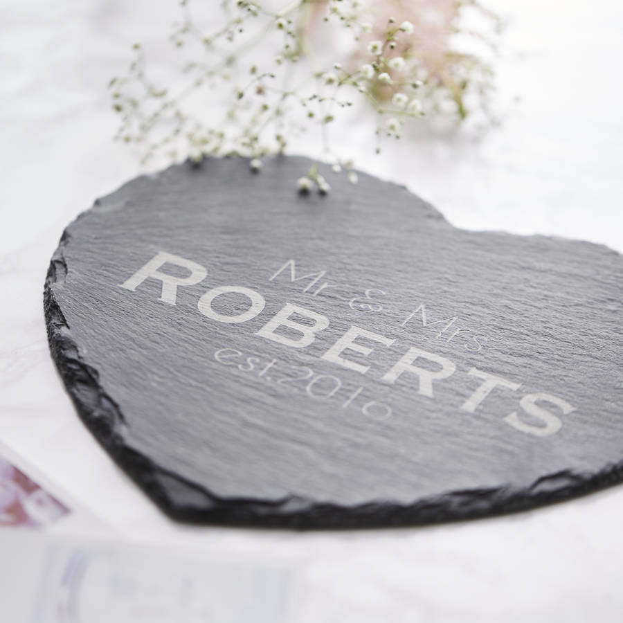 Slate Heart Personalised Serving Board