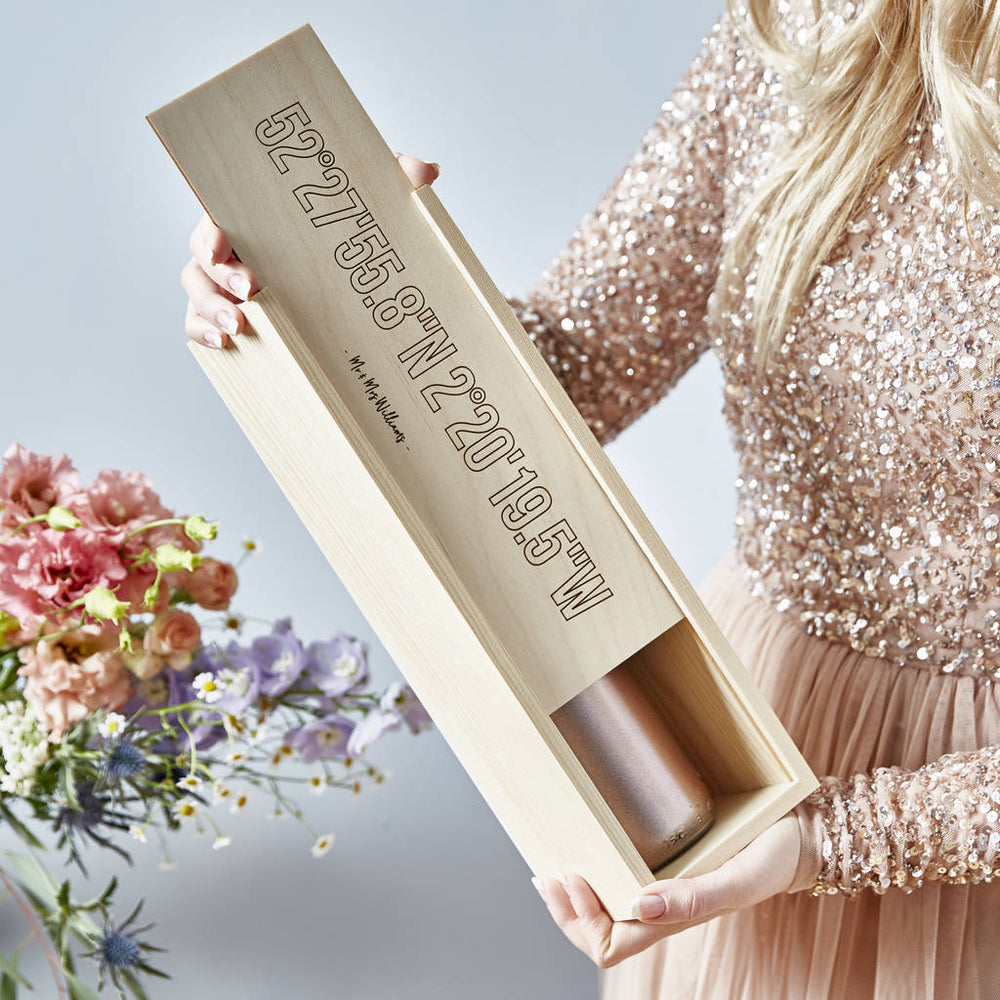 Wedding Location Personalised Bottle Box