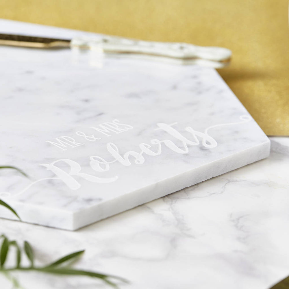 Wedding Personalised Marble Serving Board