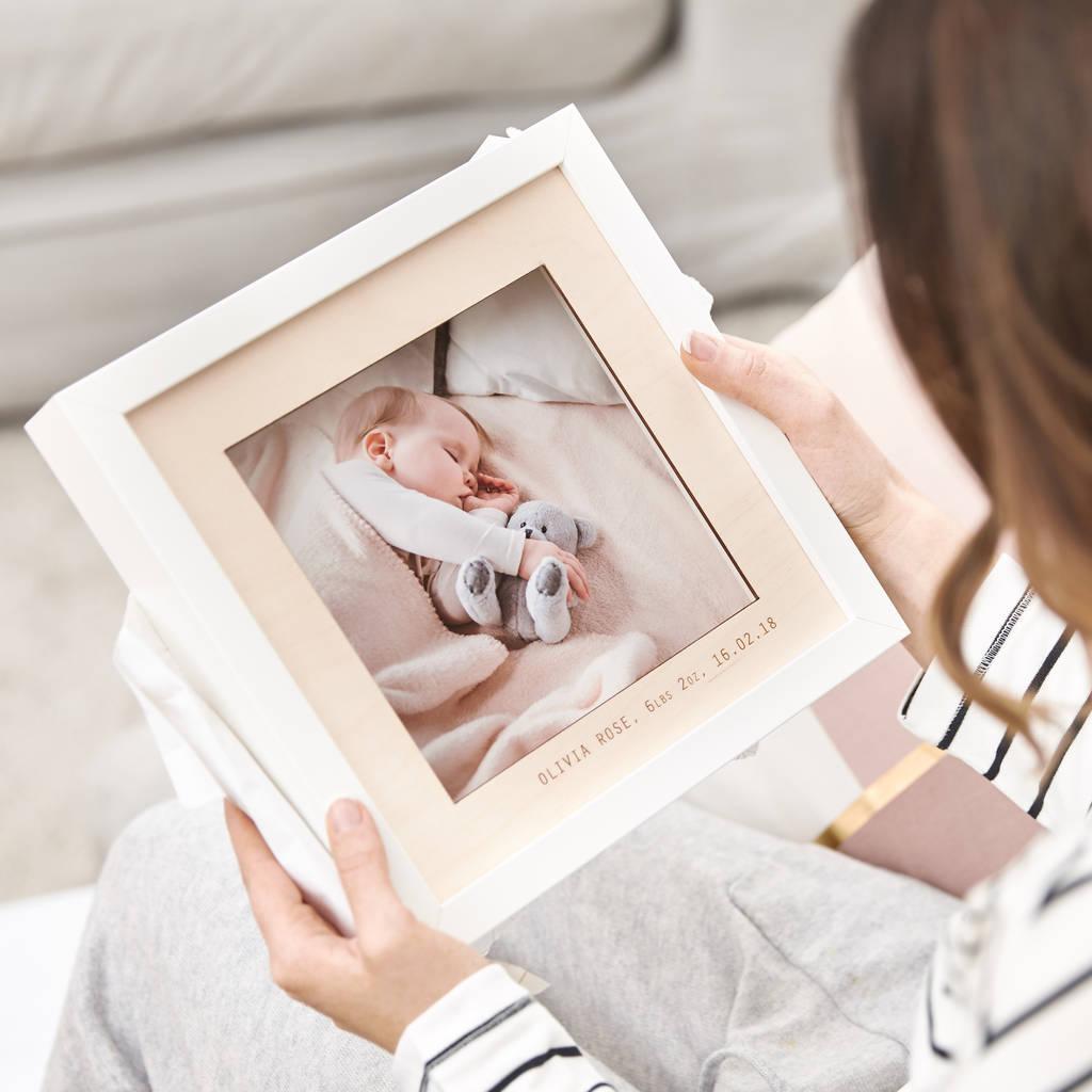 Wooden Personalised Baby Photo Frame