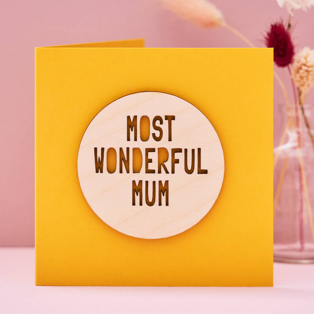 Wooden Personalised Mother's Day Card