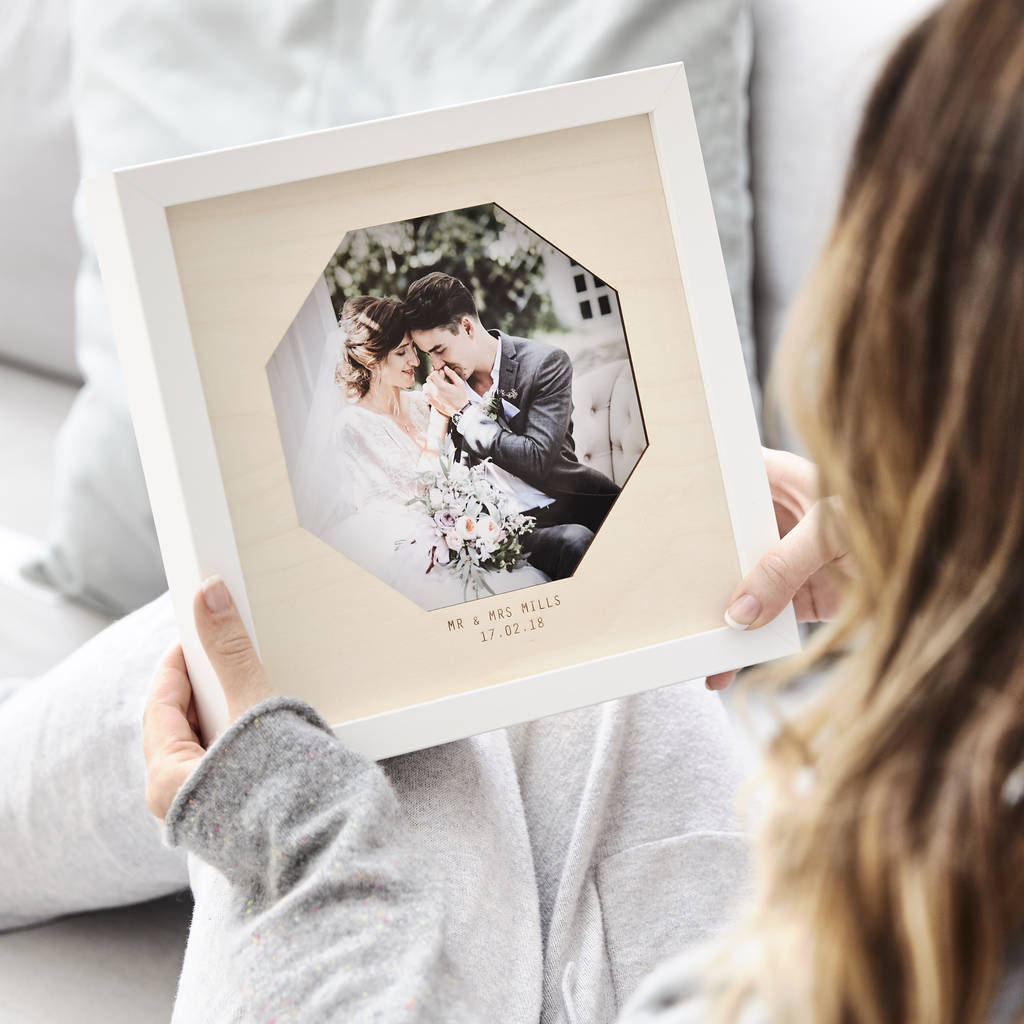 Wooden Personalised Wedding Photo Frame