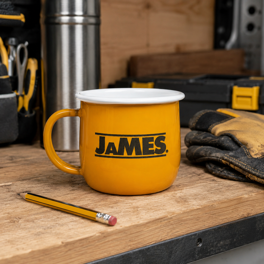 Personalised Builders Mug - Enamel Mug For Tradesmen