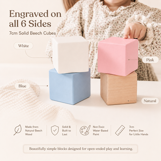 Personalised Birth Flower New Baby Keepsake Block