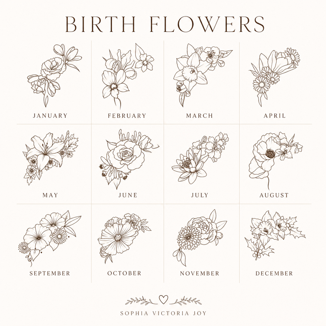 Personalised Birth Flower New Baby Keepsake Block