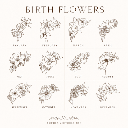Personalised Birth Flower New Baby Keepsake Block