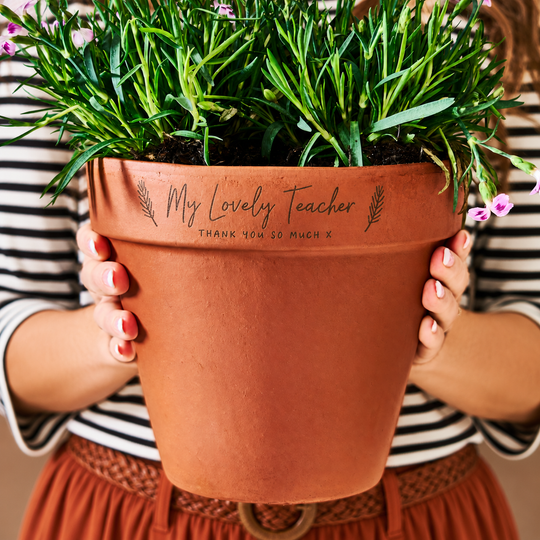 Personalised Special Teacher Engraved Plant Pot