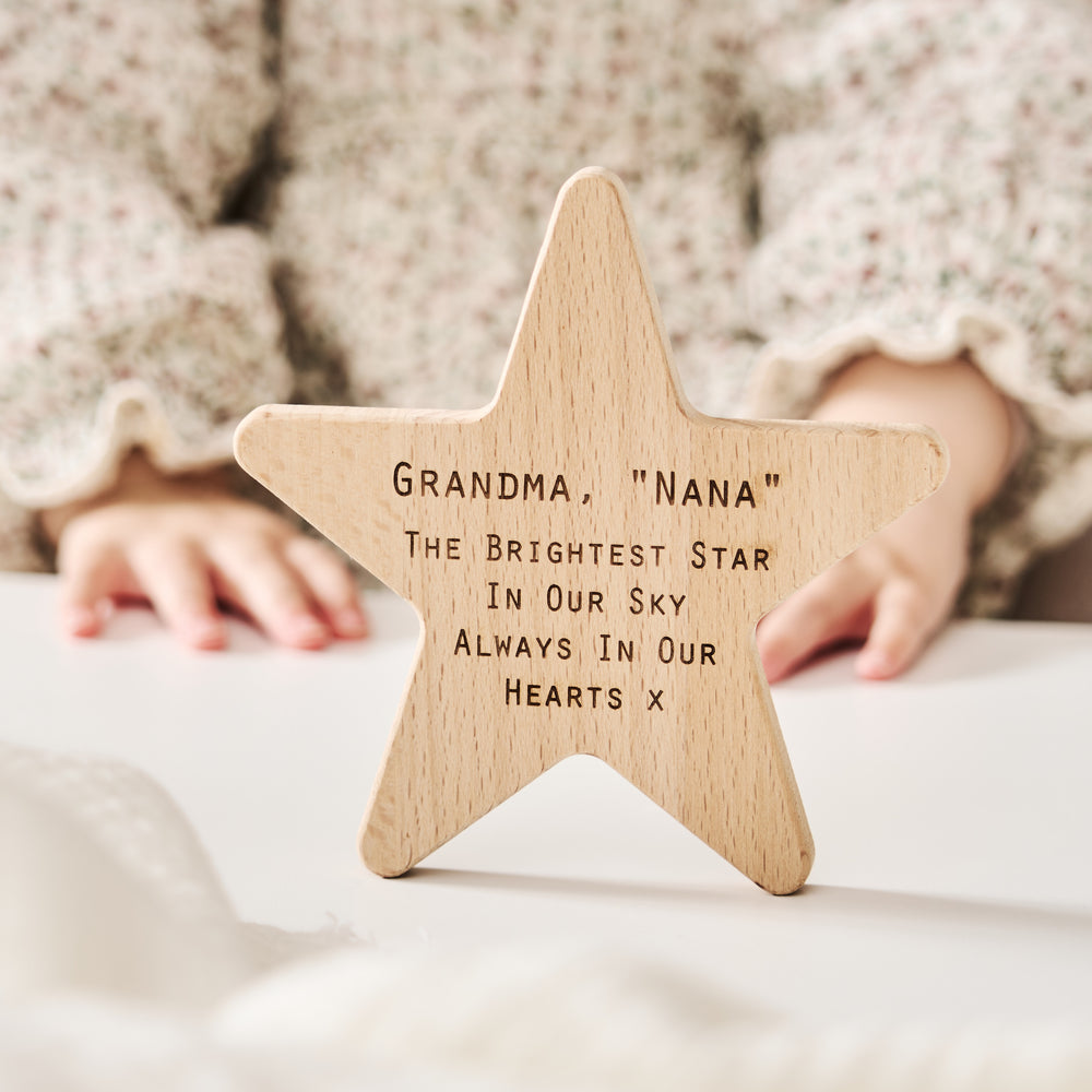 Personalised Memorial Gift Remembrance Wooden Star
