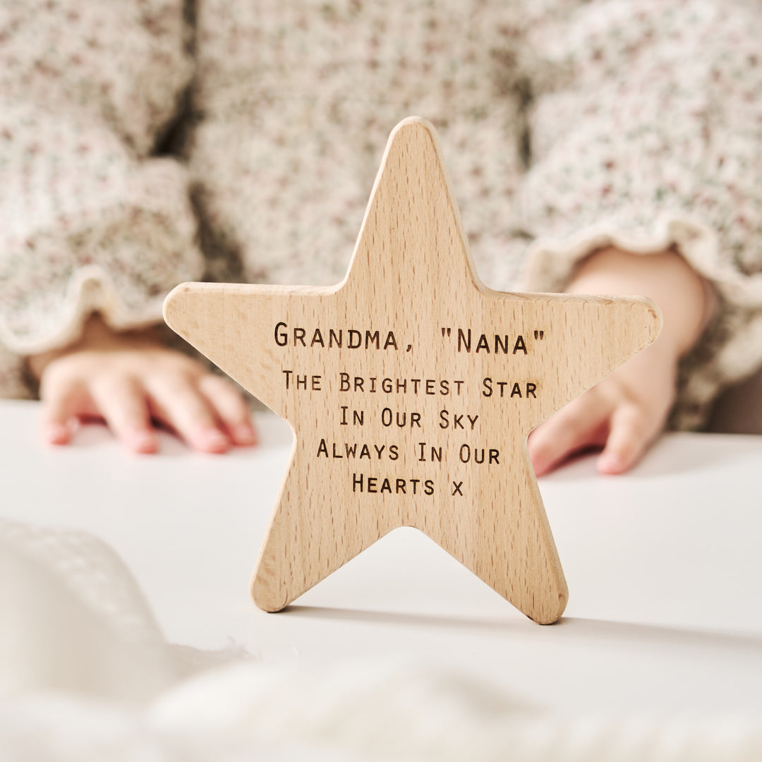 Personalised Memorial Gift Remembrance Wooden Star