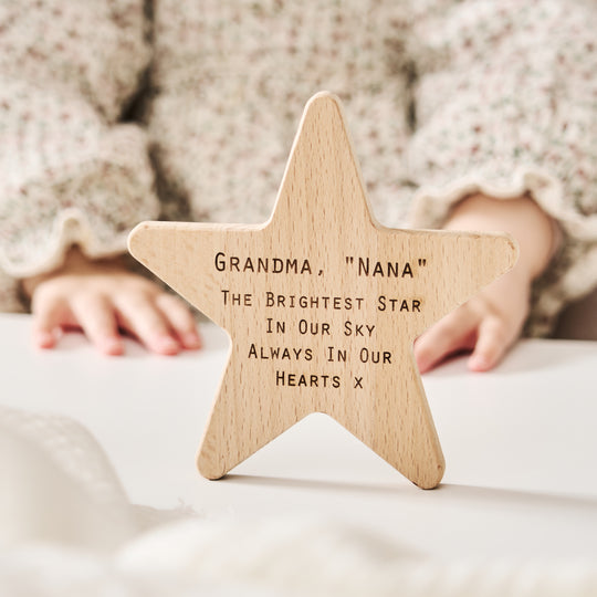 Personalised Memorial Gift Remembrance Wooden Star