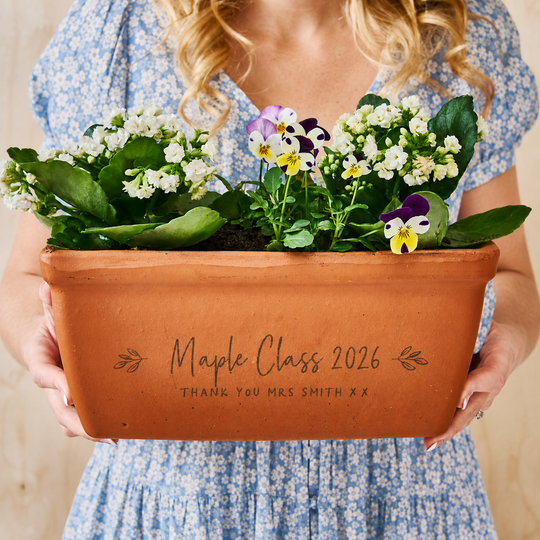 Personalised Teacher Gift Terracotta Trough / Window Box