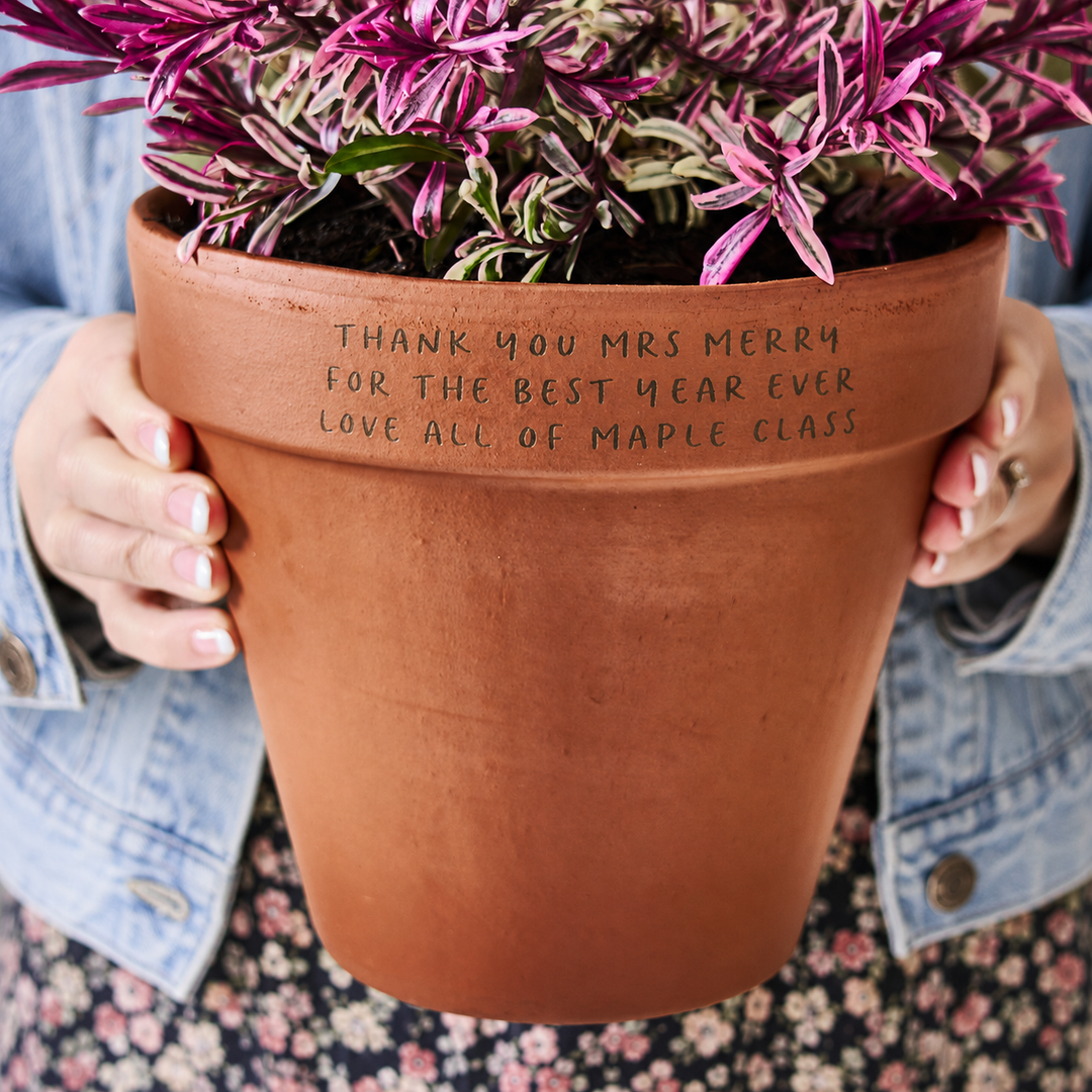 Personalised Thank You Teacher Plant Pot