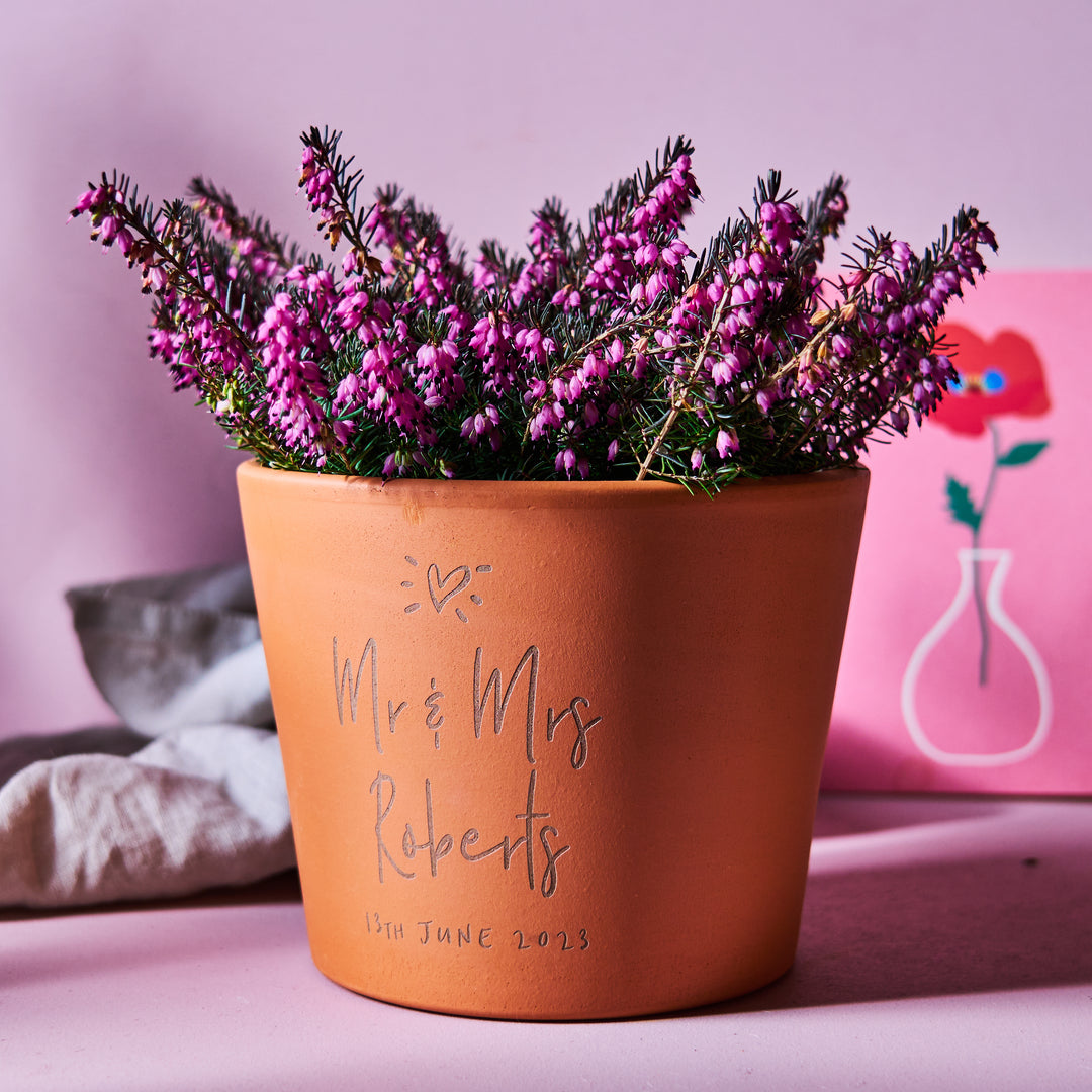 Personalised Mr And Mrs Terracotta Plant Pot
