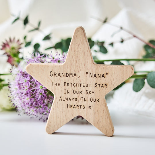 Personalised Memorial Gift Remembrance Wooden Star