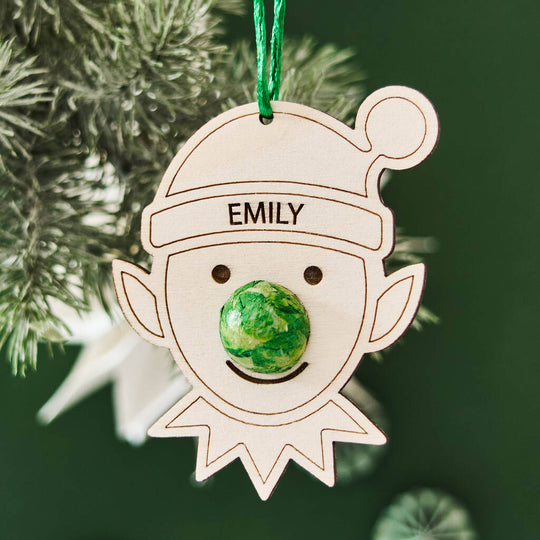 Christmas Elf Decoration And Bag Of Chocolate Noses