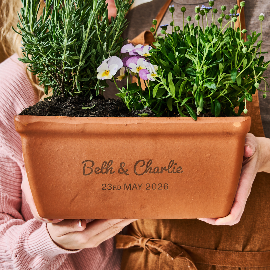 Wedding Or Anniversary Terracotta Trough / Window Box