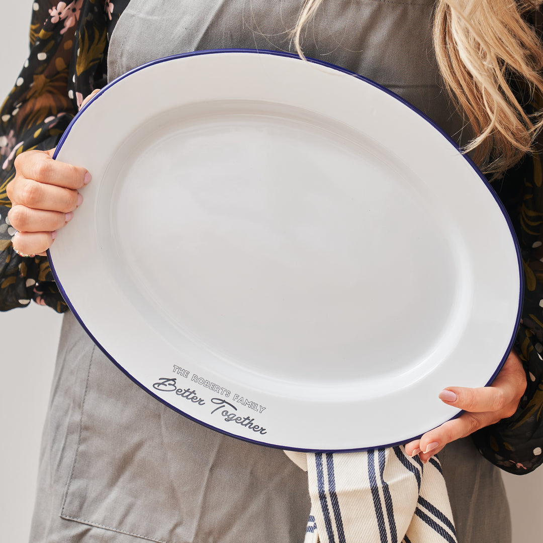 Personalised Enamel Family Serving Platter