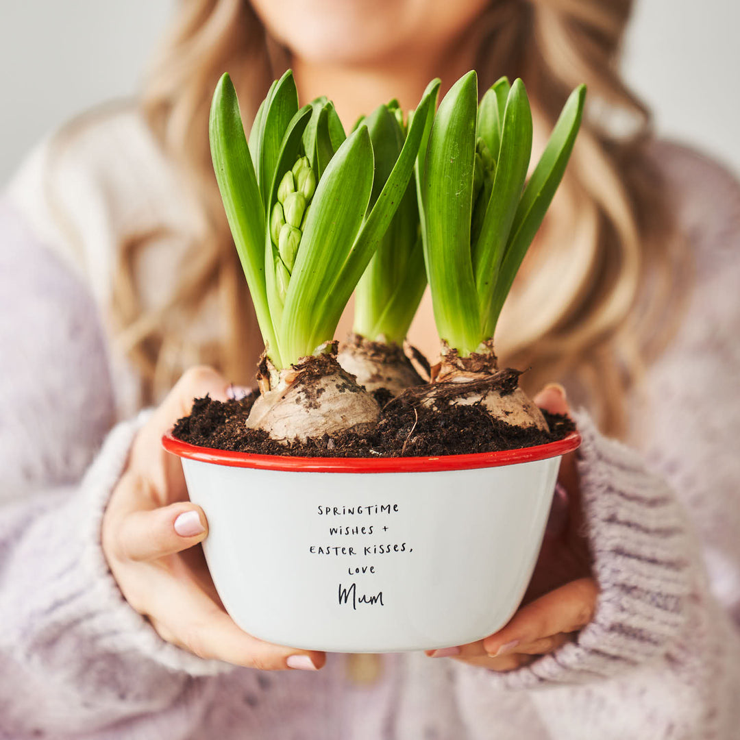 Personalised Engraved Enamel Planter