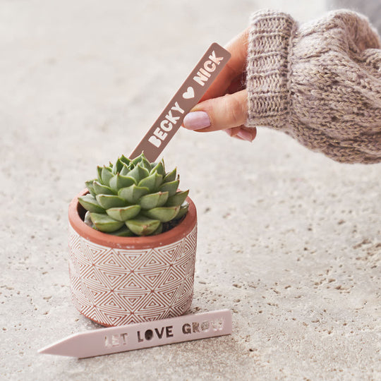 Personalised Set Of Two Couples Plant Markers