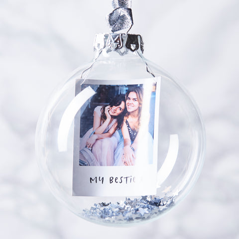 Sequin Personalised Photo Bauble