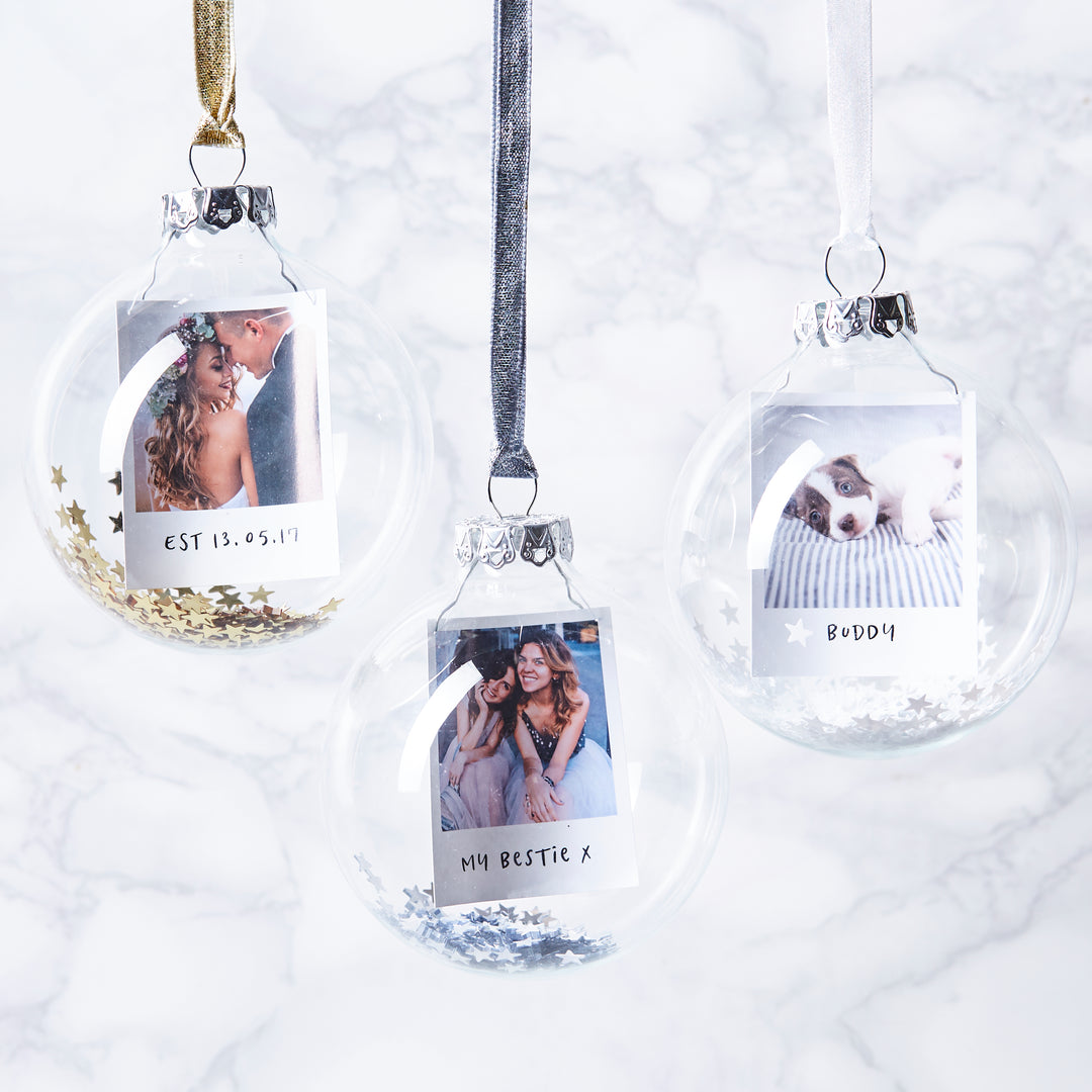 Sequin Personalised Photo Bauble