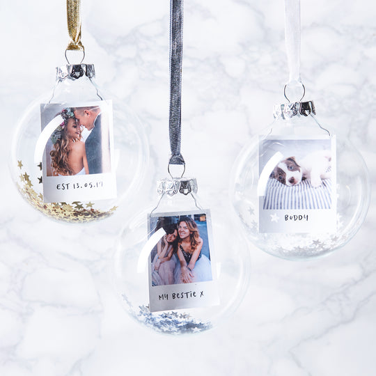 Sequin Personalised Photo Bauble