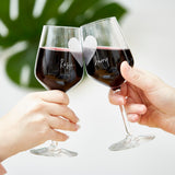 Personalised Couples Wine Glass Set