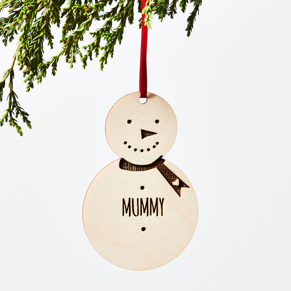 Personalised Snowman Family Christmas Decoration