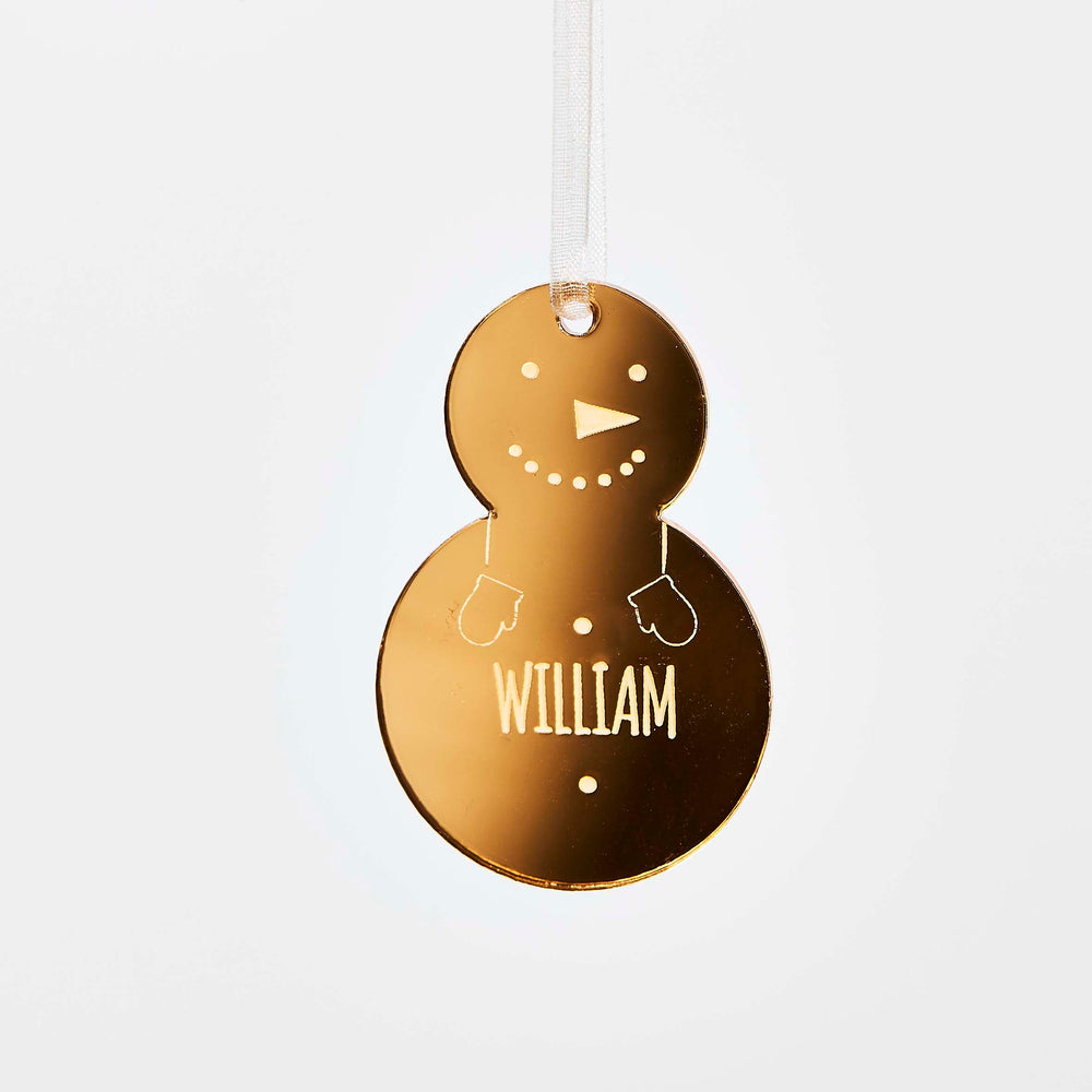 Personalised Snowman Family Christmas Decoration