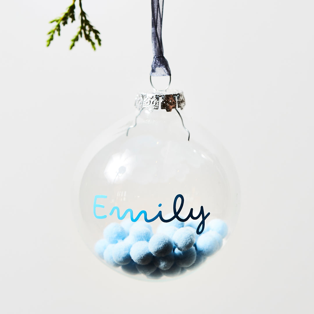 Personalised Pom Pom Bauble