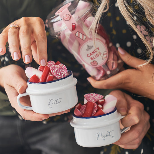 Set Of Two Date Night Snack Pots And Sweet Tub