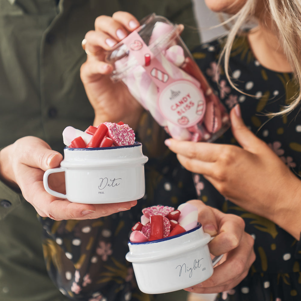 Set Of Two Date Night Snack Pots And Sweet Tub