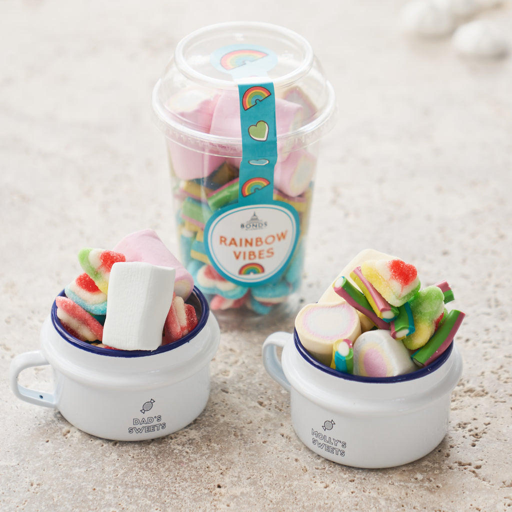Set Of Two Sweet Pots And Rainbow Sweet Tub