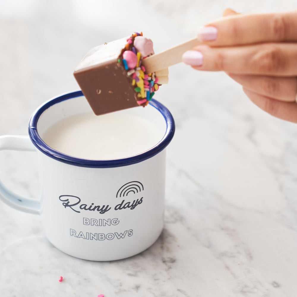 Personalised Enamel Rainbow Mug