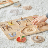 Personalised Objects At Home Wooden Puzzle In Use