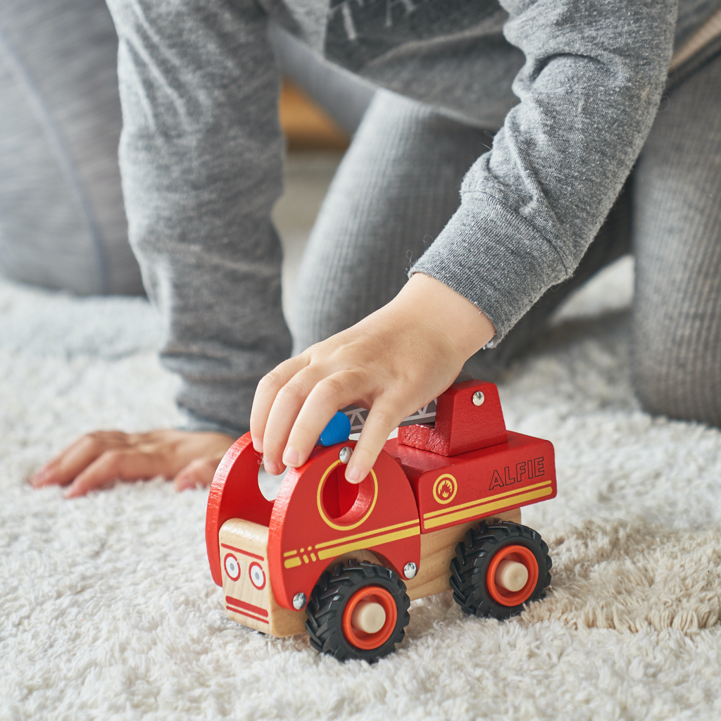 Personalised Wooden Toy Fire Engine