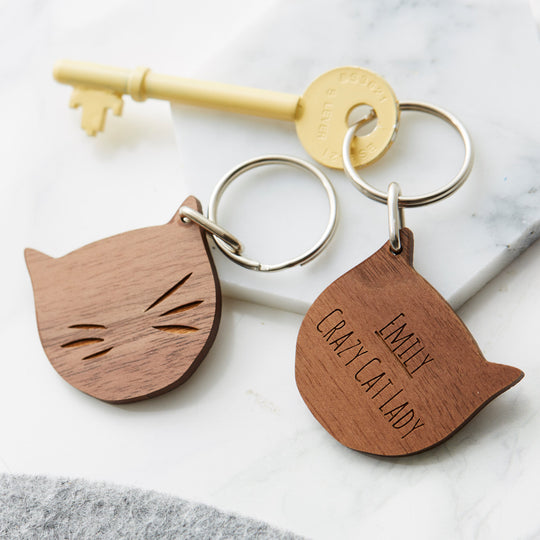 Personalised Cat Lady Keyring